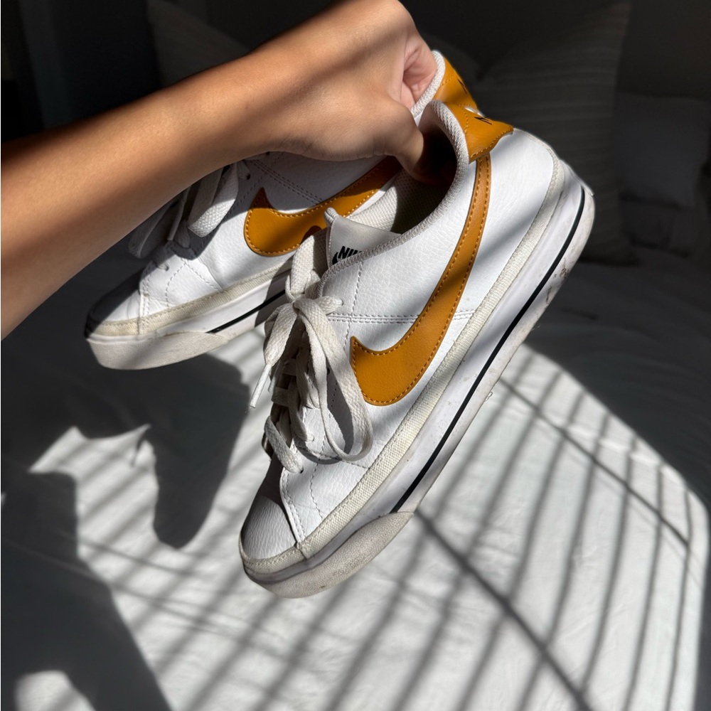 Nike Women's White and Gold Sneakers